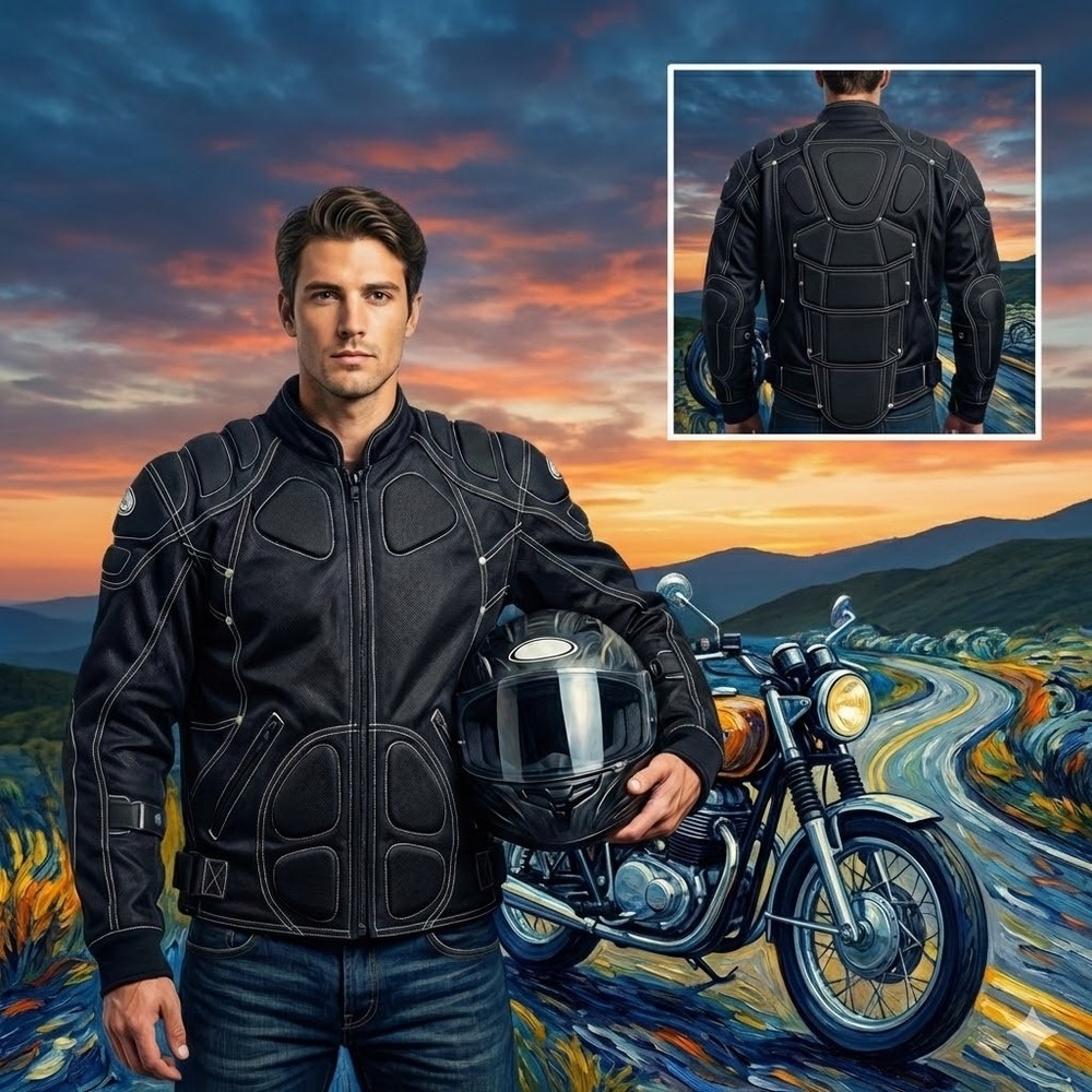First Racing Mesh Motorcycle Jacket Men Large Black Armored Vented Quilted Liner